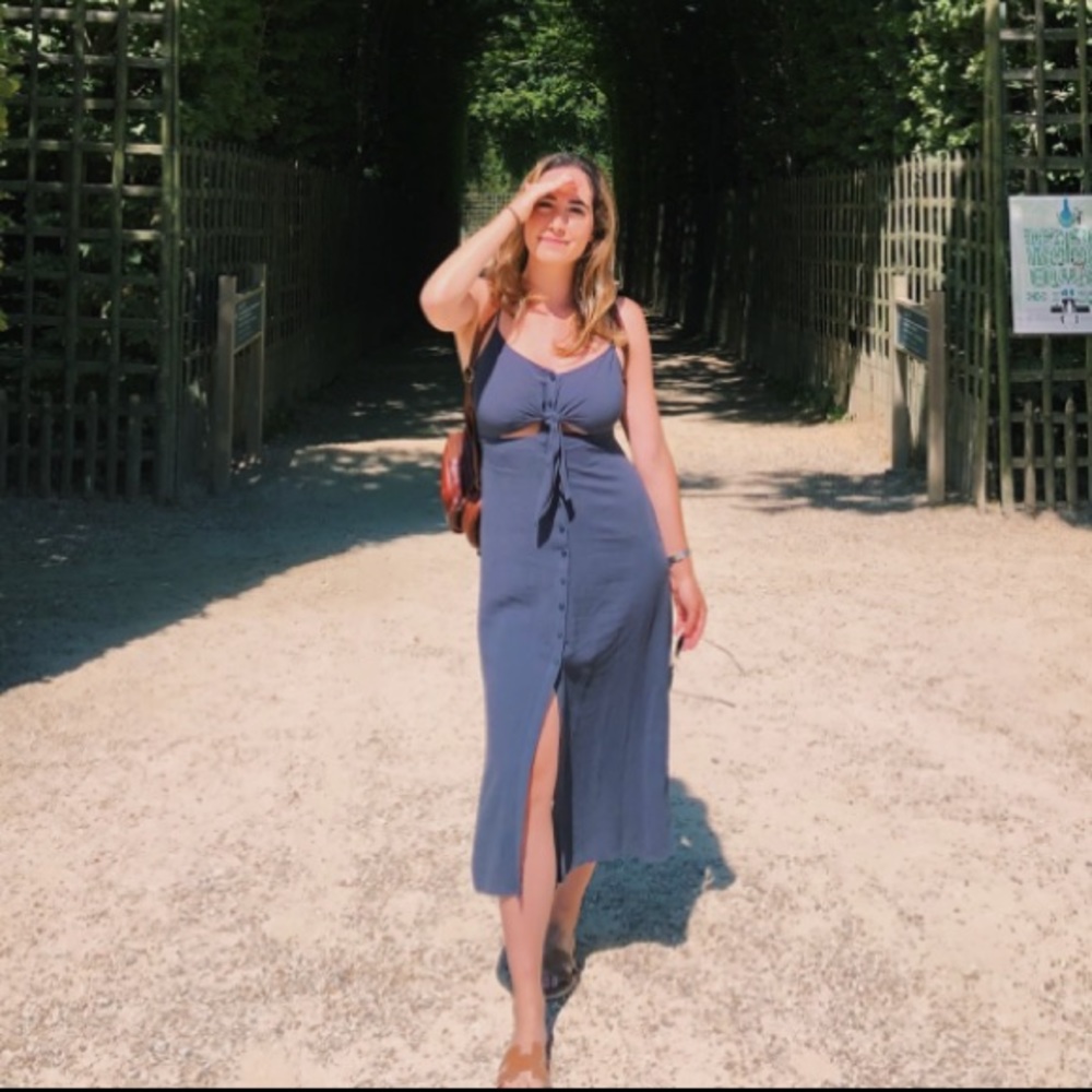 Topshop Blue Button Down Dress